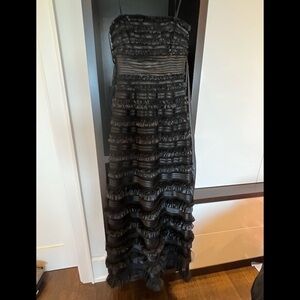 Black long special occasion strapless dress